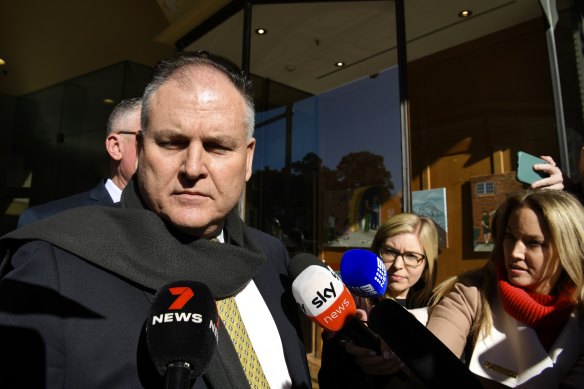 John Walford outside the Downing Centre Local Court on Tuesday