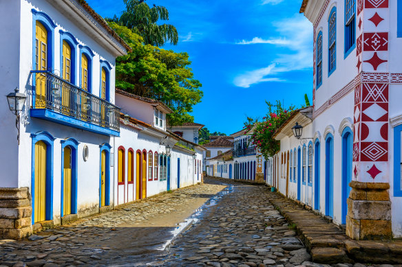 World Heritage-listed Paraty, where once a month tidal waters wash the streets clean.