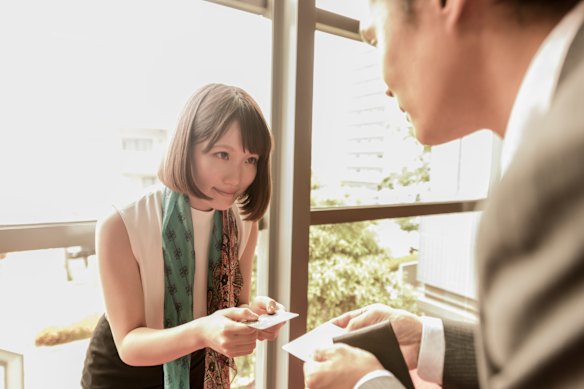 Business cards are an extension of yourself; do not crumple a gifted one into your pocket.