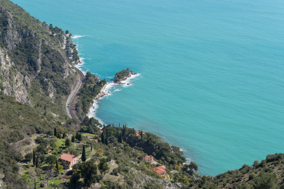 Eye-popping views: Pointe de Cabuel viewed from the Moyenne Corniche.