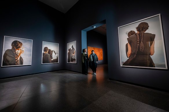 Senior curator at ACCA Shelley McSpedden, with guest curator Dr Nur Shkembi, whose new show is all about love.