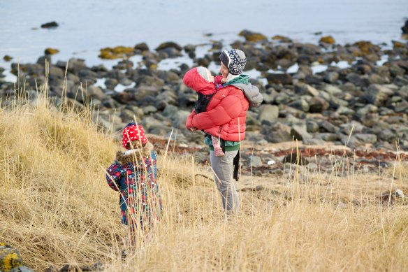 Watching for the wildlife at Ytri Tunga Beach.