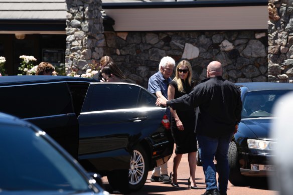 Nick Martin's family leaves the funeral home in North Perth. 