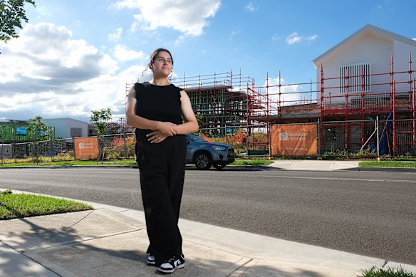 First home buyer Kayla-Marie Tadros thinks off-site construction would mean new home buyers could move in more quickly.