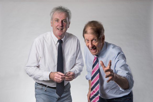 Roy and HG (John Doyle and Greig Pickhaver): trawling threads as they unravel from the carpet of sport.