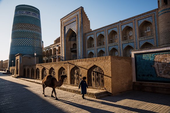 The ancient walled part of Khiva – the hotel lies within.