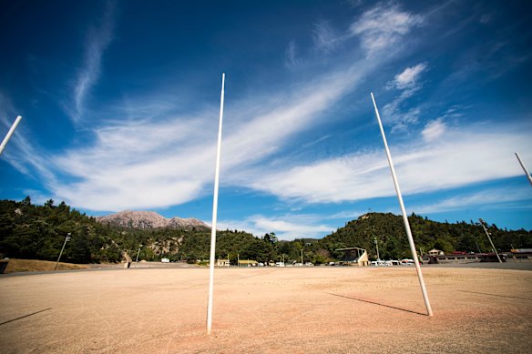 Queenstown Oval, nicknamed “the Gravel ″⁣due to its unforgiving playing surface.