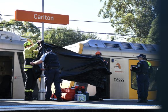 A father and his two-year-old daughter were killed when they were hit by a train at Carlton station.