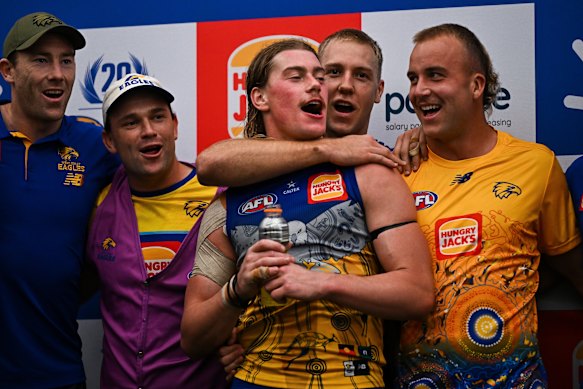 Harley Reid and Oscar Allen in the thick of West Coast’s celebrations.