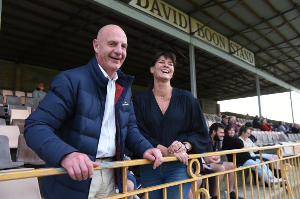 Peter Gutwein with his wife Amanda. The former premier said he had nothing left to give politics.