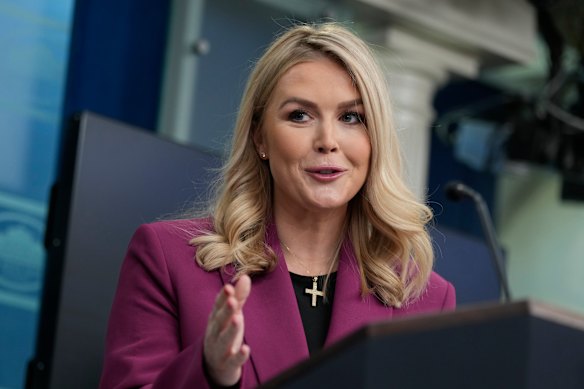 Leavitt makes her official debut as White House press secretary in January 2025.