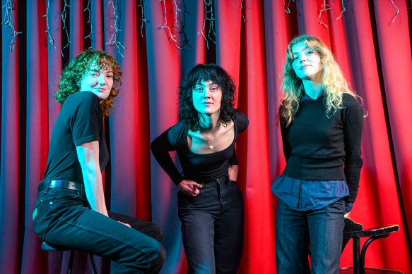Heide Peverelle, left, Gracie Sinclair,  and Jeanie Pilkington are Folk Bitch Trio.