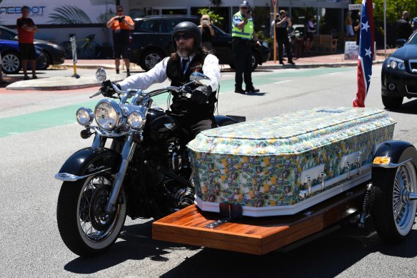 Nick Martin's coffin.