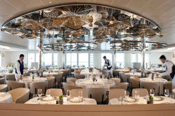 Elegant dining on board Ponant.