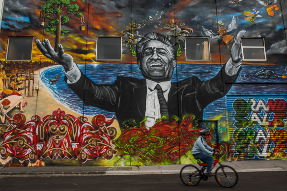 The mural on the Franco Cozzo Footscray building.