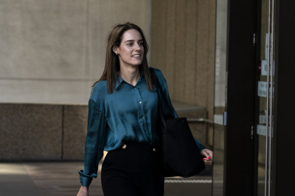 Nicole Hamer outside the Federal Court in Sydney on Wednesday.