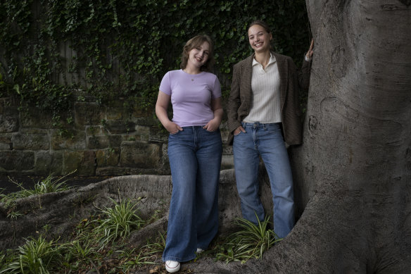 HSC students Nika Kovalenko, left, and Kseniia Vereshchak. 