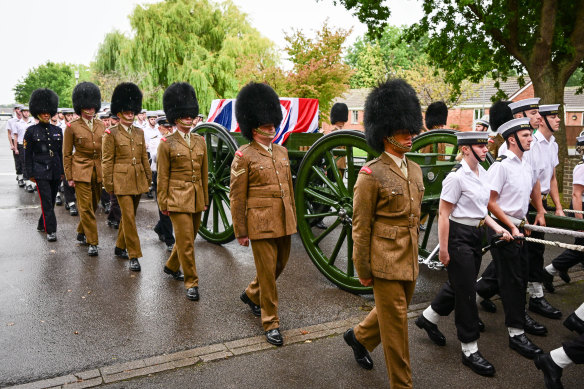 Rehearsals take place in Fareham as the Royal Navy prepares for the state funeral of Queen Elizabeth II.