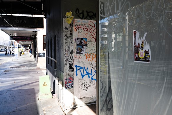 Some shopfronts on Oxford Street have been left to crumble into disrepair. 