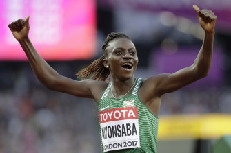 Burundi's Francine Niyonsaba at the world titles in 2017.