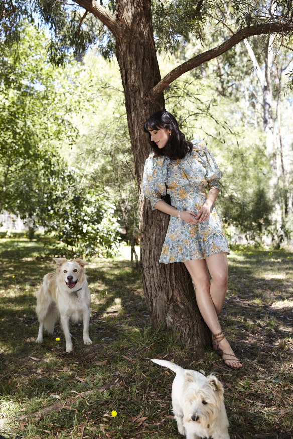 Geraldine wears Magali Pascal dress, A.Emery sandals.