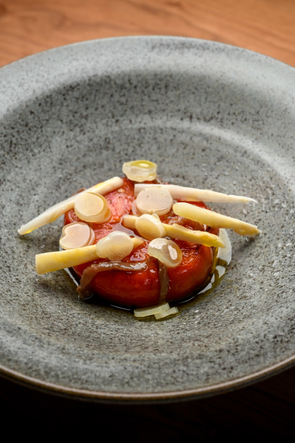 Tomato and asparagus.