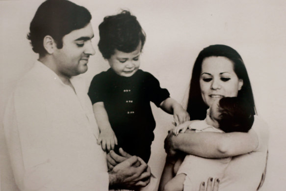 An early '70s snapshot of Rajiv and Sonia Gandhi with Rahul and Priyanka.