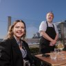 Chef Peter Conistis, with Louise and Tim Olsen at Ploós restaurant.