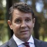 Former NSW Premier Mike Baird after giving evidence at ICAC in Sydney on Wednesday.