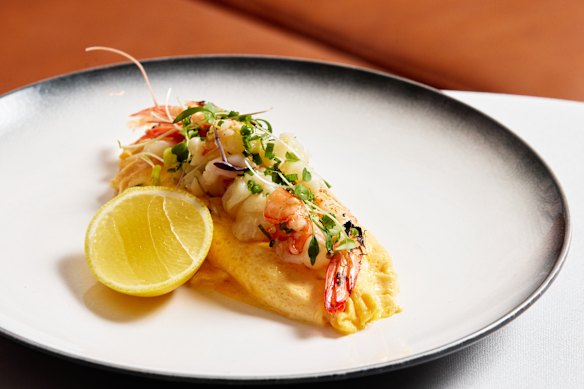 Prawn omelette, one of the brunch dishes planned for the brasserie.
