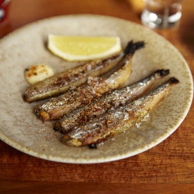 Grilled shishamo.