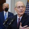 Supreme Court Associate Justice Stephen Breyer announces his retirement in the Roosevelt Room of the White House in Washington.
