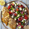 Greek chicken and salad.