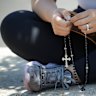 Saying the Rosary prayers, with the aide memoire of beads, is a common Catholic practice during Lent.  