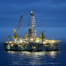The Ocean Onyx drill rig, used by oil and gas producer Beach Energy in the Otway Basin.