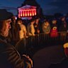 Anzac Day dawn service at the Shrine of Remembrance in Melbourne.