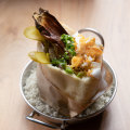 Miznon’s only-in-Collingwood plant-based sabich pita.