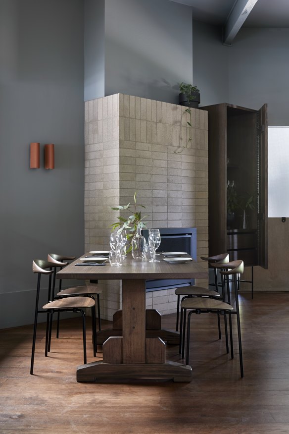 Inside the chic dining room.