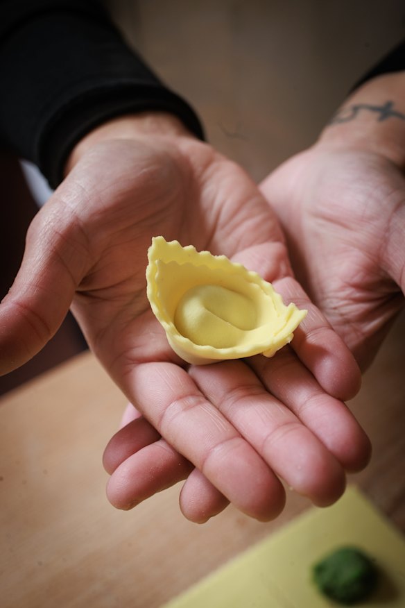 Spinach and ricotta tortelloni.