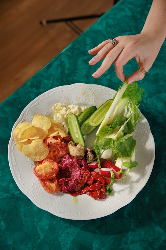 C is for crunch, in this case lettuce.