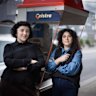 Giulia Di Sipio (left) and Jordy Kornfeld run the closest mental health service to this Brunswick West phone box.
