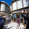An architectural tour group on the trail in Birchgrove.