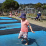 Children bounce on the Lorne trampolines when they were still open in 2020.
