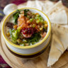Foul, a sturdy bean dish topped with fresh ingredients, at Flavours of Syria in Camberwell.