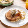 Troy Wheeler’s hotcakes with bacon butter.