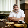 Owner-chef Frank Camorra sitting at his favourite table at the new-look MoVida Aqui.
