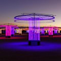 Purple reign … FOSO dazzles under the night sky.