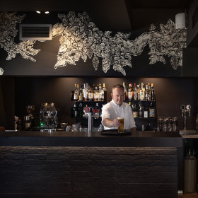 Co-owner Joe Durrant in the front bar.