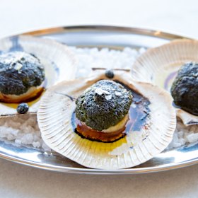 Scallops a la Rockefeller.