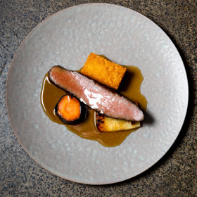 Wagyu rib cap with celeriac and hash brown. 